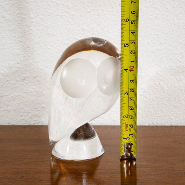 Mid Century Modern Art Glass Owl Figurine Paperweight Clear Signed Steuben - Image 9