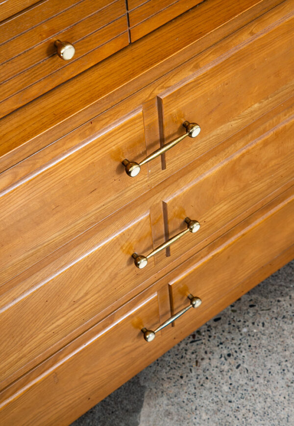 Mid Century Modern Highboy Dresser Solid Wood 5 Drawers LA Period Furniture Mcm - Image 9