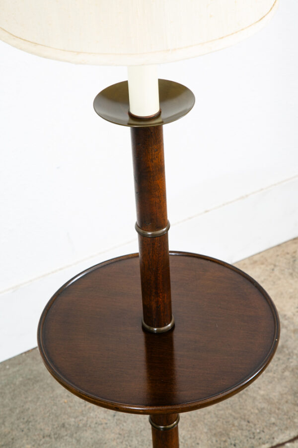 Mid Century Modern Floor Lamp Round Table Solid Wood Lighting MCM Vintage - Image 9