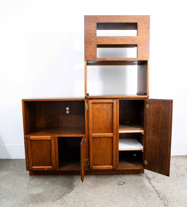 Mid Century Modern Audio Cabinet Record Storage Credenza Low 4 Doors Custom Hifi - Image 4