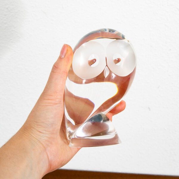 Mid Century Modern Art Glass Owl Figurine Paperweight Clear Signed Steuben - Image 7