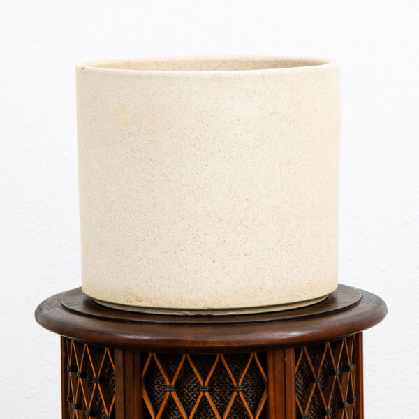 Mid Century Modern Planter AC-10 Speckled White Gainey Ceramic Oatmeal Round Mcm