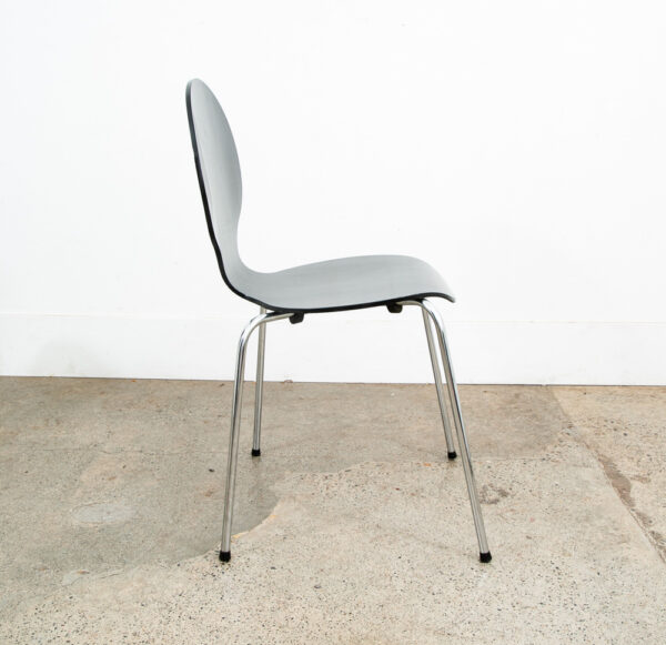 Mid Century Modern Chair Set 4 Dining Fritz Hansen Style Black Vintage Round Mcm - Image 9
