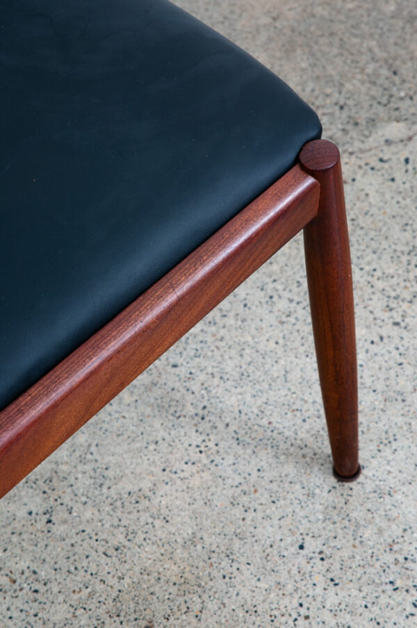 Mid Century Danish Modern Dining Chair Dux Fohlke Ohlsson Black Teak Round Back - Image 9