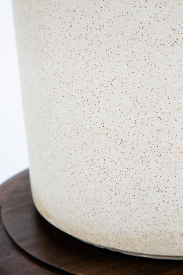 Mid Century Modern Planter AC-10 Speckled White Gainey Ceramic Oatmeal Round Mcm - Image 4