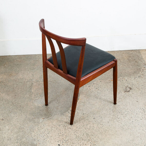 Mid Century Danish Modern Dining Chair Dux Fohlke Ohlsson Black Teak Round Back - Image 4