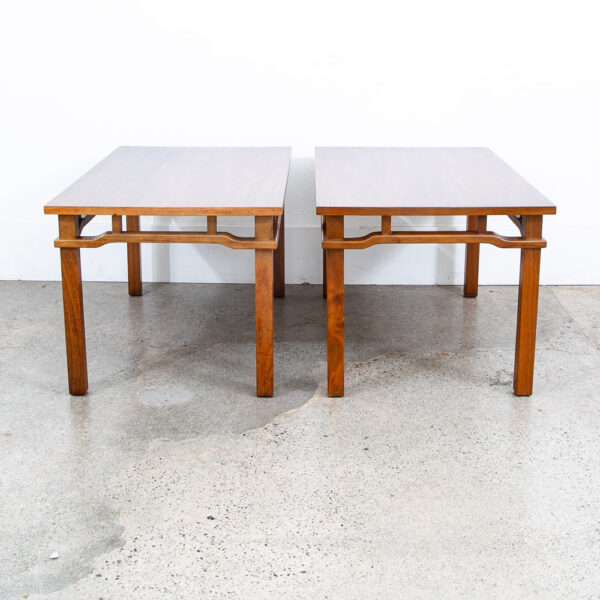 Mid Century Modern End Tables Side Custom Rectangular Walnut Nightstands Vintage - Image 7