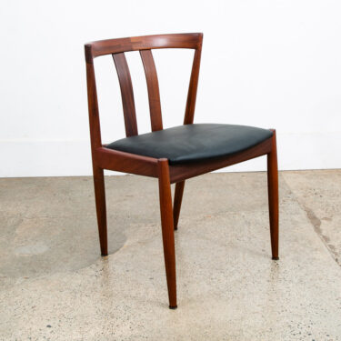 Mid Century Danish Modern Dining Chair Dux Fohlke Ohlsson Black Teak Round Back