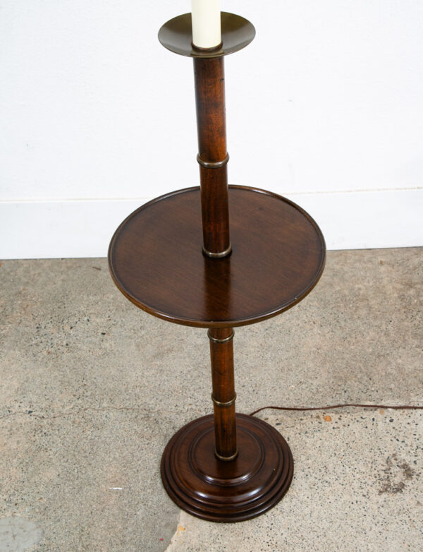 Mid Century Modern Floor Lamp Round Table Solid Wood Lighting MCM Vintage - Image 5