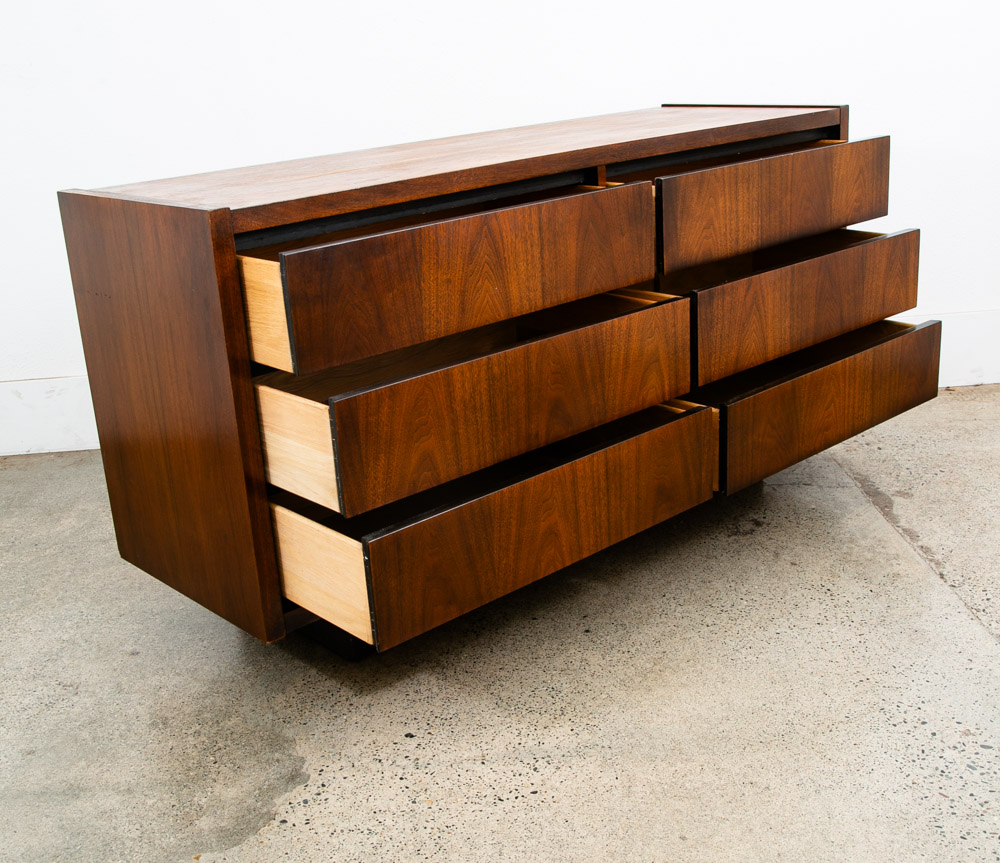 Mid Century Modern Dresser Credenza Lane 6 Drawer Walnut Sideboard Vintage Mcm - Image 6