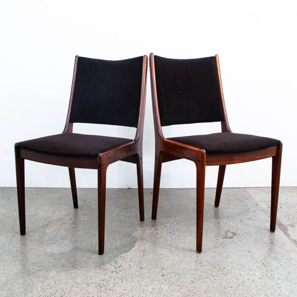Mid Century Danish Modern Dining Chairs Johannes Andersen Set 5 Rosewood Brown - Image 8