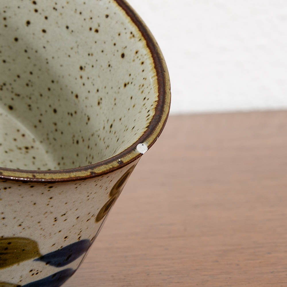 Mid Century Modern Coffee Cup Set of 4 Handle Mug Ceramic Studio with Floral Design - Image 10