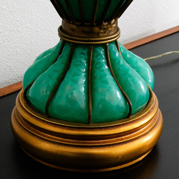 Mid Century Modern Lamp Table Light Caged Glass Murano Turquoise Marbro Venetian - Image 4