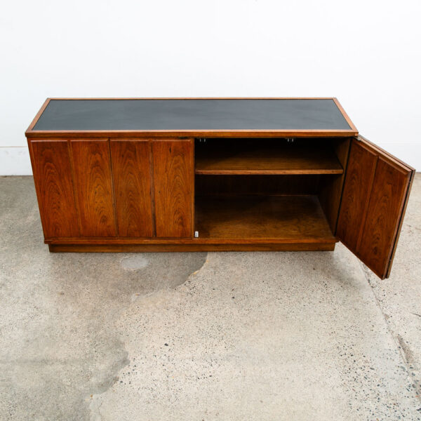 Mid Century Modern Credenza Sideboard Cartwright Founders Black Laminate Cabinet - Image 8