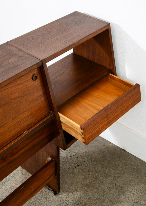 Mid Century Modern Headboard Bed Full Floating Nightstand Milo Baughman Glenn CA - Image 8