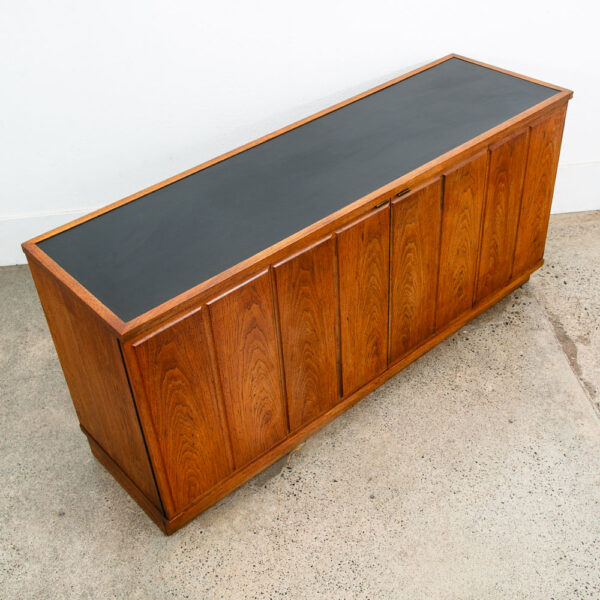 Mid Century Modern Credenza Sideboard Cartwright Founders Black Laminate Cabinet