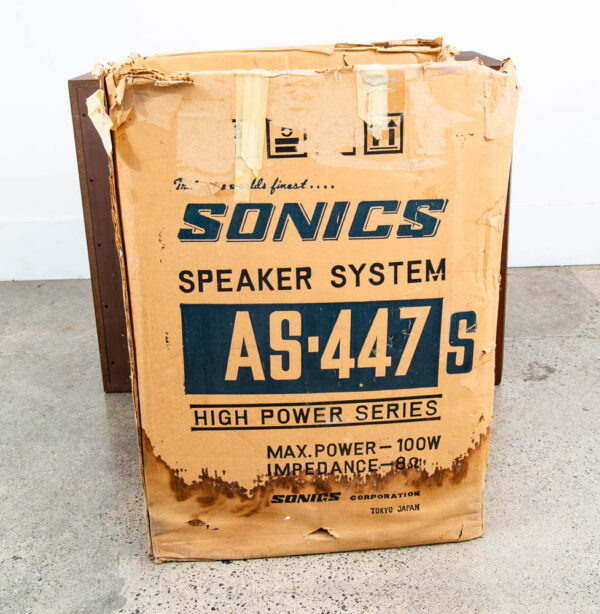 Vintage Speakers Sonics AS-447S 5 Way Walnut Tested Speaker Set Lattice Grills 1 - Image 5