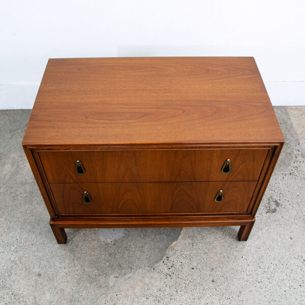 Mid Century Modern Chest of Drawers Dresser Walnut 2 Drawer Mt. Airy Vintage Mcm - Image 9