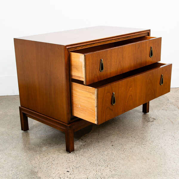 Mid Century Modern Chest of Drawers Dresser Walnut 2 Drawer Mt. Airy Vintage Mcm - Image 6