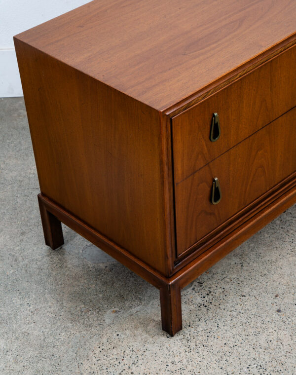 Mid Century Modern Chest of Drawers Dresser Walnut 2 Drawer Mt. Airy Vintage Mcm - Image 10