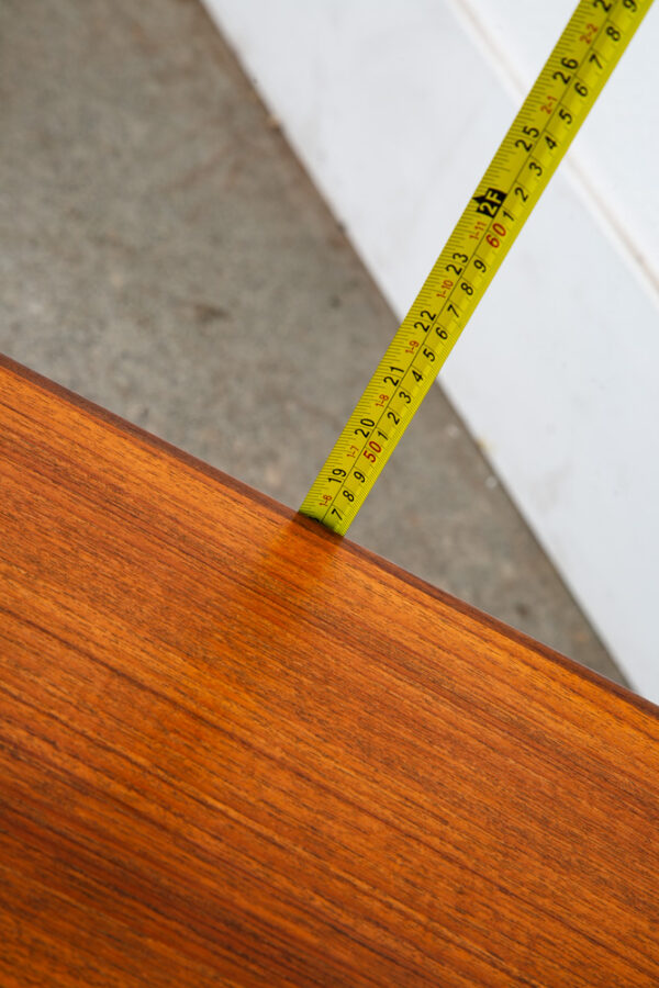 Mid Century Danish Modern Coffee Table Slat Teak Cane Beech Sculptural Norway NM - Image 10