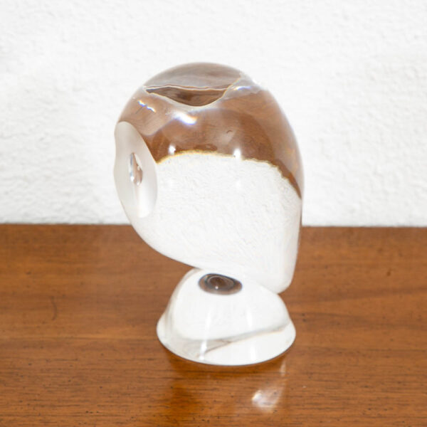 Mid Century Modern Art Glass Owl Figurine Paperweight Clear Signed Steuben - Image 4