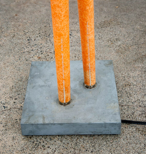 Mid Century Modern Floor Lamp Bamboo 2 light Viabizzuno Italian Fiberglass Tall - Image 3