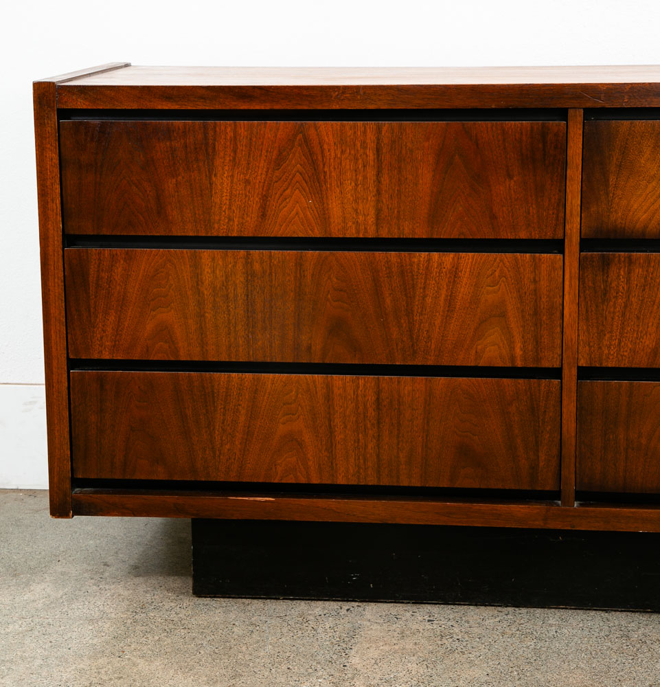 Mid Century Modern Dresser Credenza Lane 6 Drawer Walnut Sideboard Vintage Mcm - Image 9