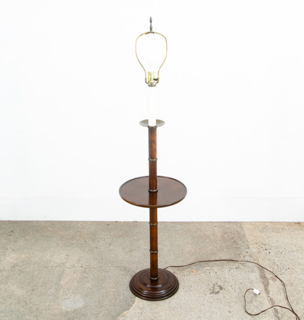 Mid Century Modern Floor Lamp Round Table Solid Wood Lighting MCM Vintage - Image 2