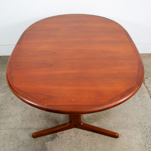 Mid Century Danish Modern Dining Table Solid Teak Accordion Leaf Round Oval Mcm - Image 7
