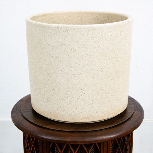 Mid Century Modern Planter AC-10 Speckled White Gainey Ceramic Oatmeal Round Mcm - Image 6