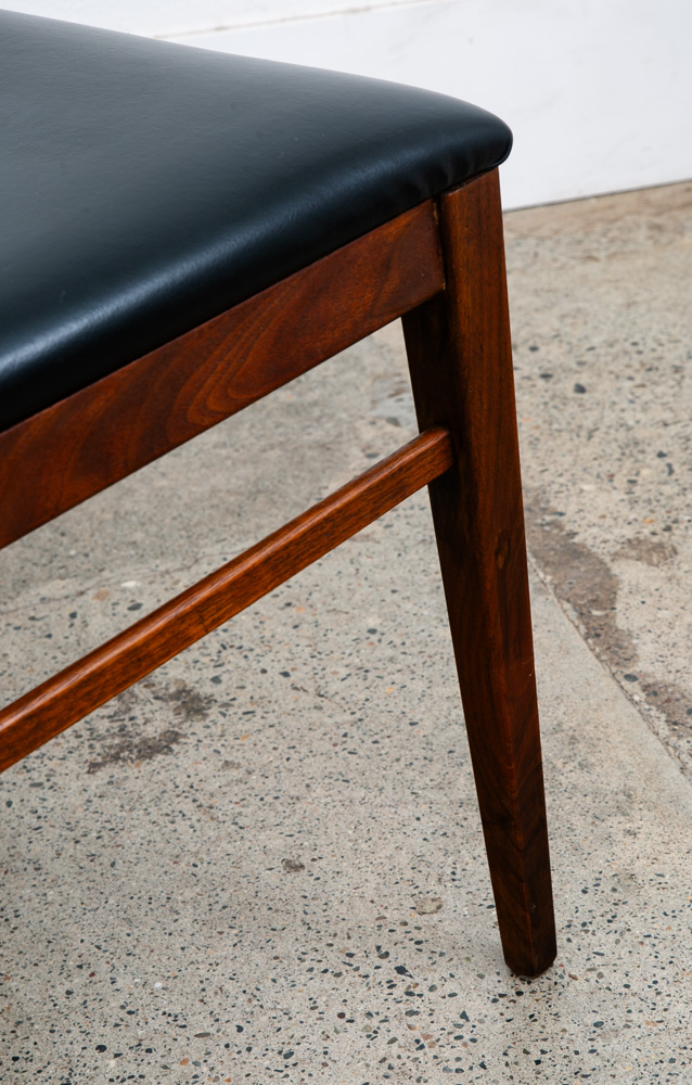 Mid Century Danish Modern Dining Chairs Set 6 Walnut Dillingham Black Esprit Mcm - Image 10