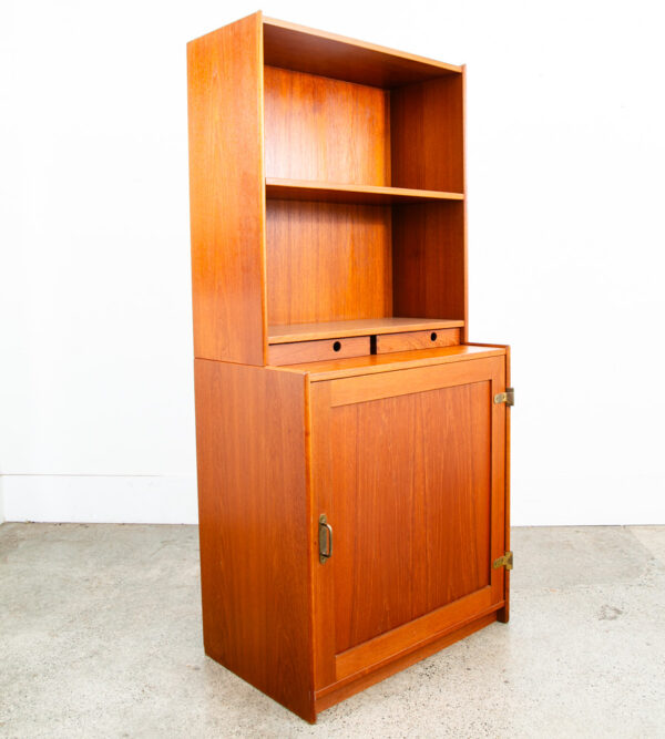 Mid Century Danish Modern Bookshelf Cabinet Teak Shelves Lyby Denmark 27.5" - Image 5