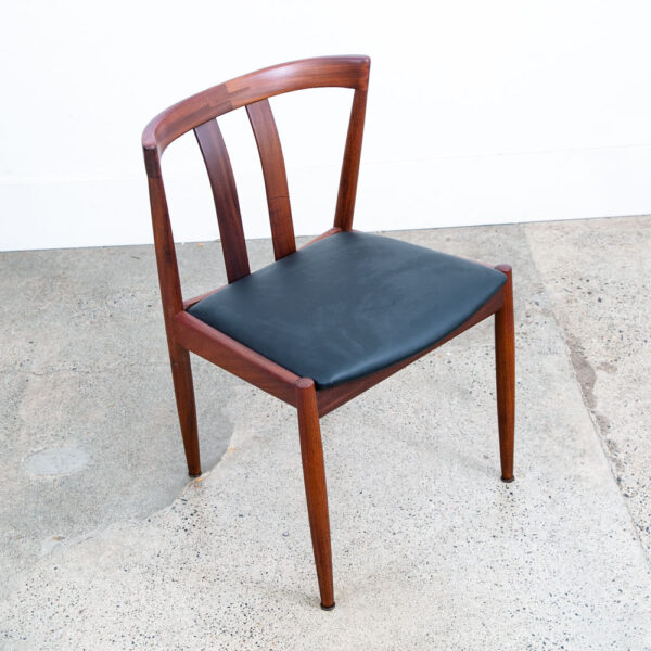 Mid Century Danish Modern Dining Chair Dux Fohlke Ohlsson Black Teak Round Back - Image 7