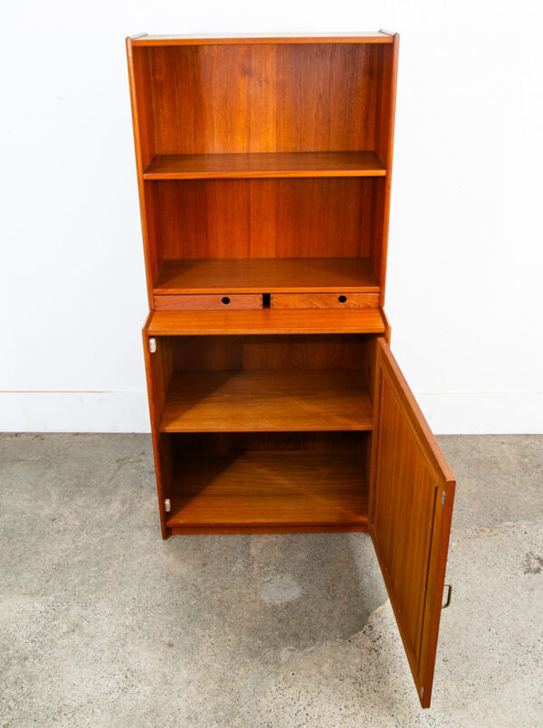 Mid Century Danish Modern Bookshelf Cabinet Teak Shelves Lyby Denmark 27.5" - Image 4