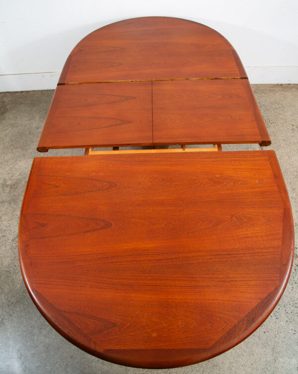 Mid Century Danish Modern Dining Table Solid Teak Accordion Leaf Round Oval Mcm - Image 11