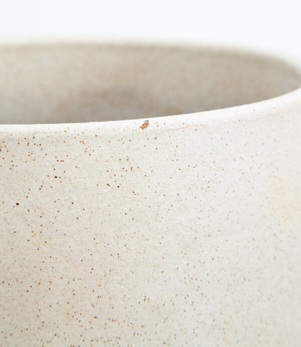 Mid Century Modern Planter AC-10 Speckled White Gainey Ceramic Oatmeal Round Mcm - Image 12