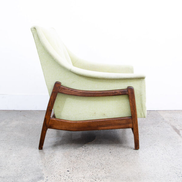 Mid Century Modern Lounge Rocking Chair Paoli Green Solid Wood Vintage - Image 2