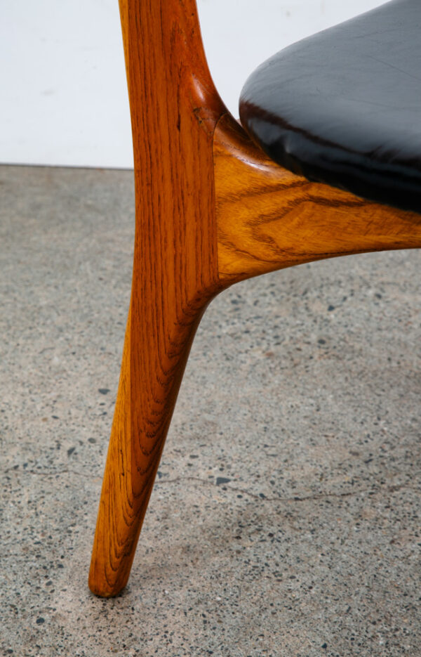 Mid Century Danish Modern Dining Chair Kurt Ostervig Skagen Black Oak Denmark - Image 8