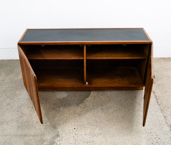 Mid Century Modern Credenza Sideboard Cartwright Founders Black Laminate Cabinet - Image 6