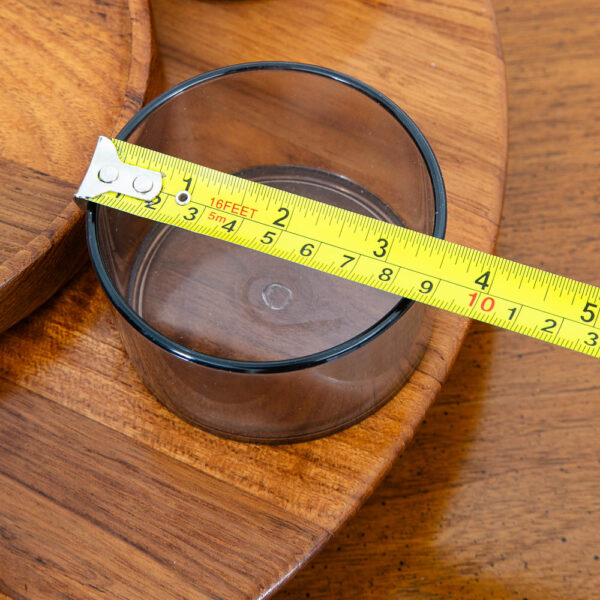 Mid Century Danish Modern Teak Lazy Susan Tray with Cups Luthje Wood Denmark - Image 10