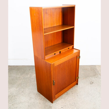 Mid Century Danish Modern Bookshelf Cabinet Teak Shelves Lyby Denmark 27.5"