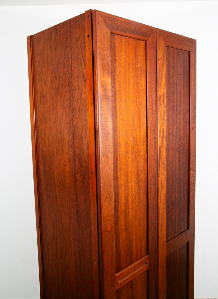 Mid Century Modern Closet Cabinet Armoire Mahogany Wardrobe Denmark 3 Drawers - Image 9