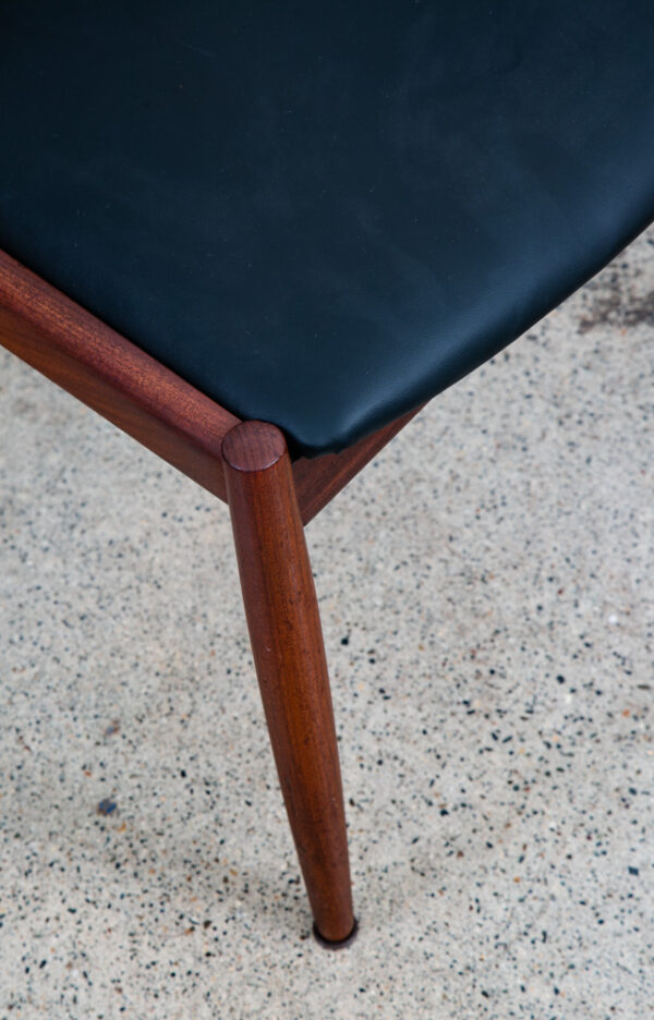Mid Century Danish Modern Dining Chair Dux Fohlke Ohlsson Black Teak Round Back - Image 6