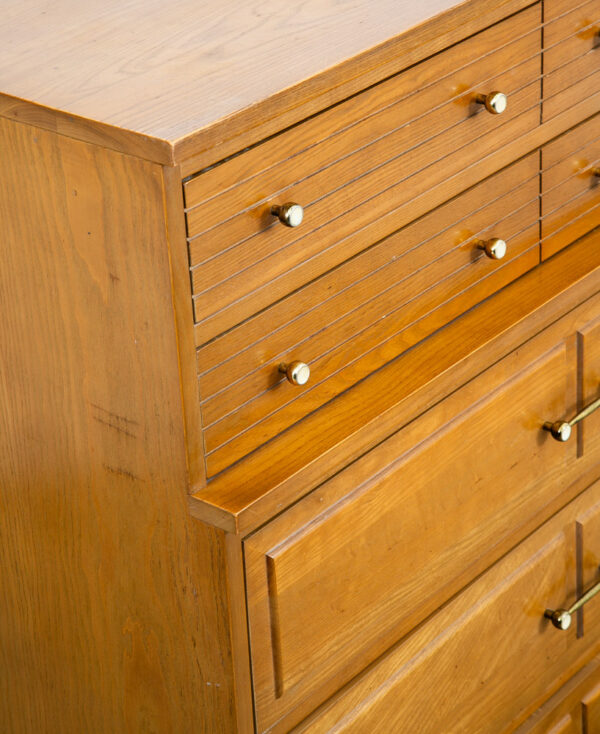 Mid Century Modern Highboy Dresser Solid Wood 5 Drawers LA Period Furniture Mcm - Image 10