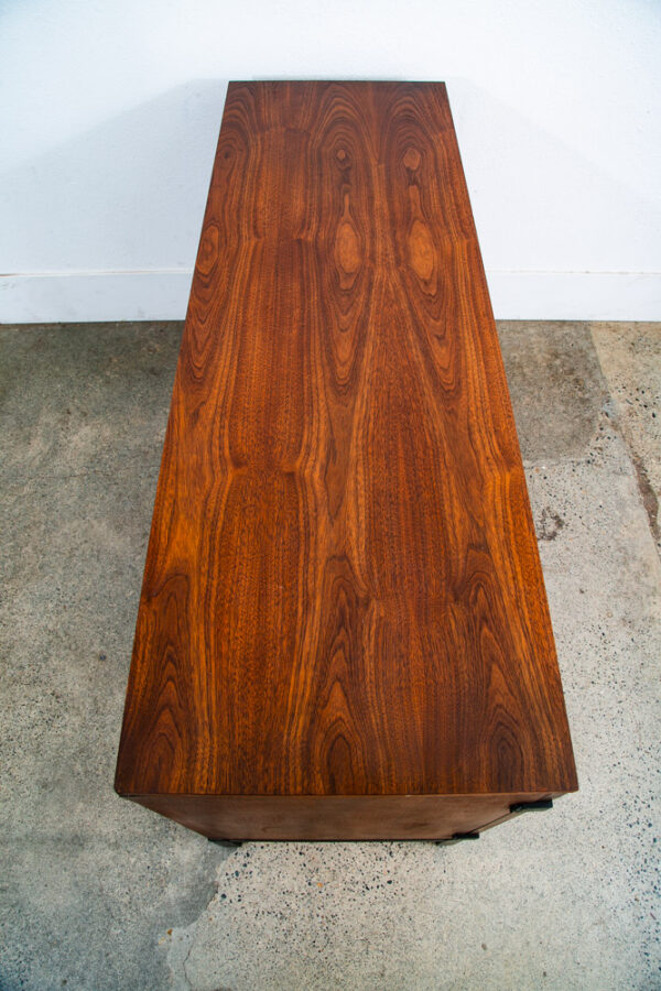 Mid Century Modern Credenza Cabinet Milo Baughman Directional Walnut Black Mcm - Image 4
