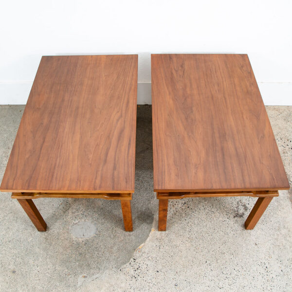 Mid Century Modern End Tables Side Custom Rectangular Walnut Nightstands Vintage - Image 2