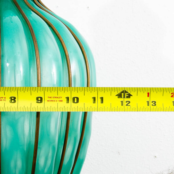 Mid Century Modern Lamp Table Light Caged Glass Murano Turquoise Marbro Venetian - Image 11