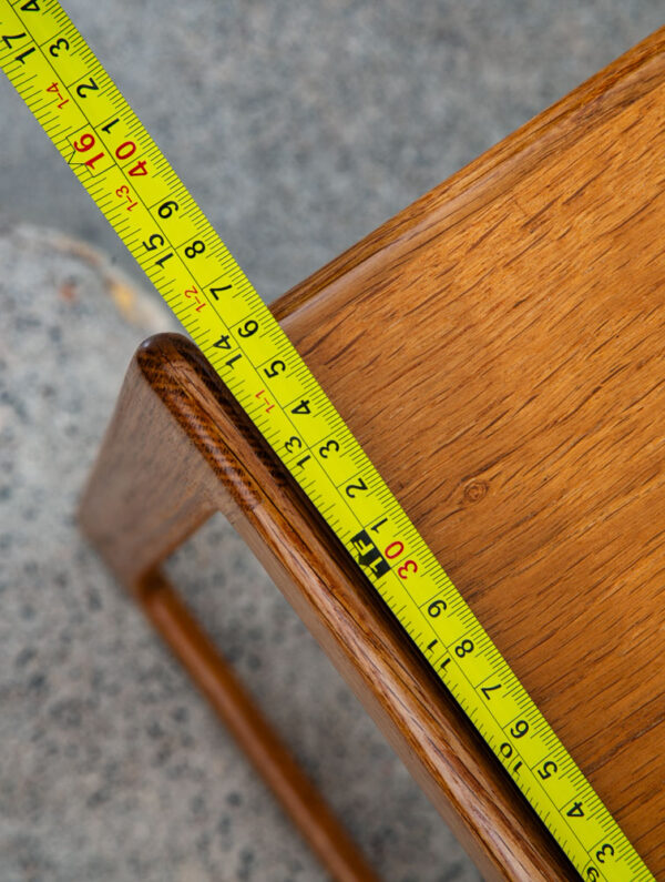Mid Century Danish Modern Side Table End Square Restored Oak Wood Nightstand NM - Image 12