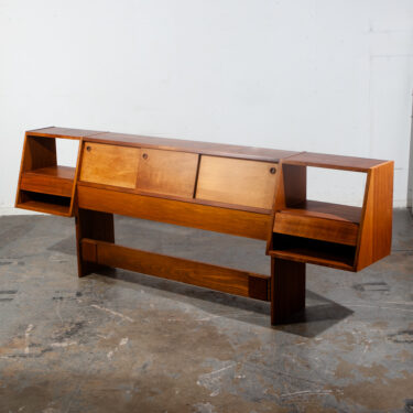 Mid Century Modern Headboard Bed Full Floating Nightstand Milo Baughman Glenn CA